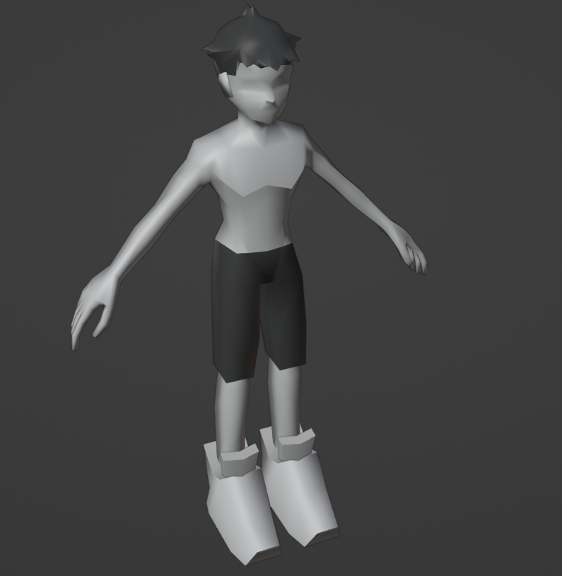 Further developed model with proper hands