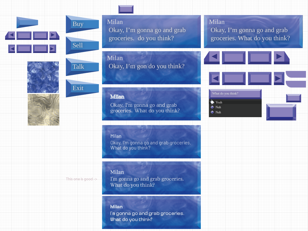Images of text boxes in development
